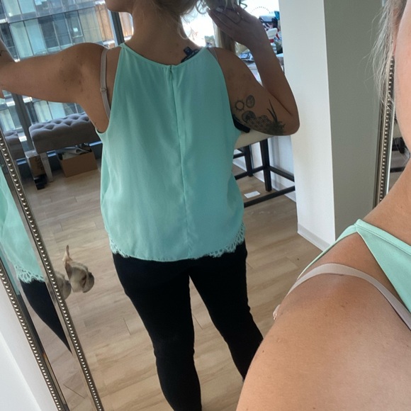 Aqua lace blouse - Picture 5 of 5